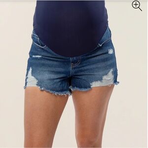Maternity Distressed Denim Women's Shorts